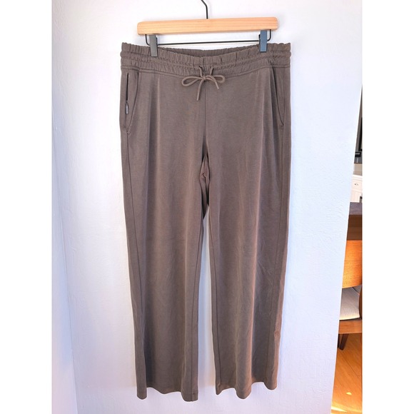 Athleta Pants - Athleta Pant Women's L Seasoft Mid Rise Straight Gray Drawstring Travel